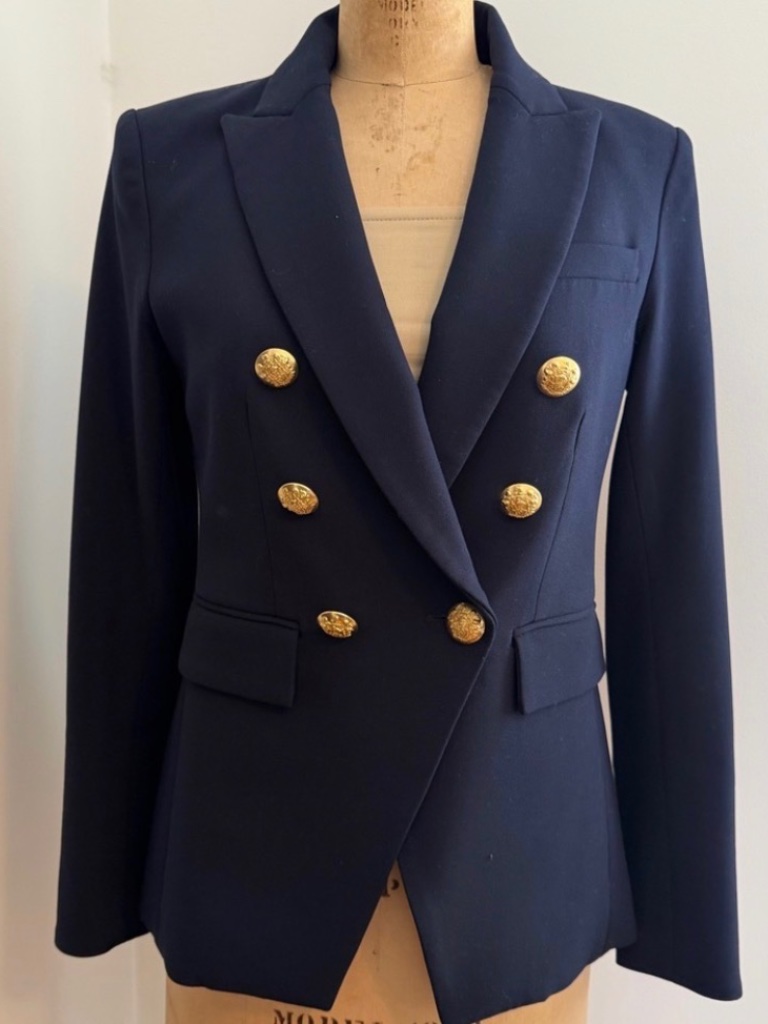 Veronica Beard Navy Dickey Jacket - Gold Buttons Size 4
